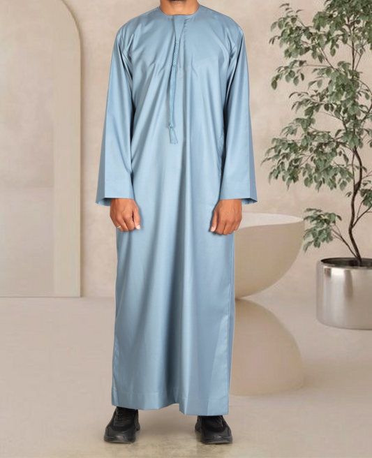 Blue Matte Omani Thobe for Kids