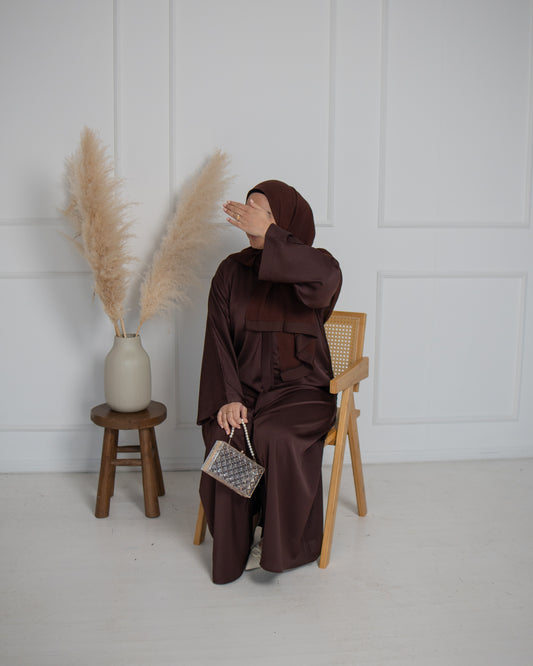 Plain Abaya QAMAR Basics - Burgundy