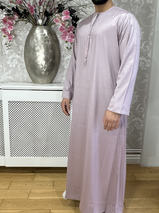Dusty Pink Silky Omani Thobe