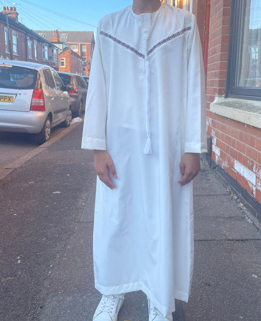 Off White thobe with Embroidery for kids