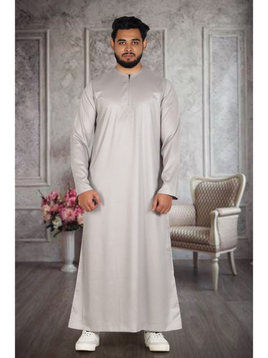 Beige Silky Omani Thobe