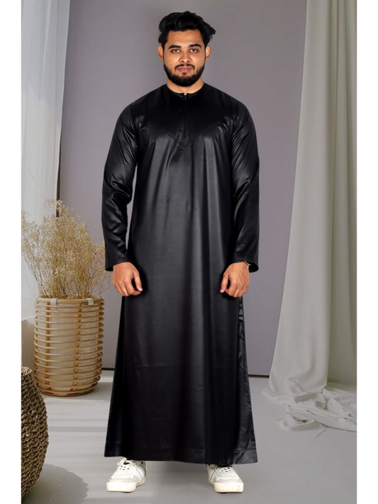 Black Silky Omani Thobe