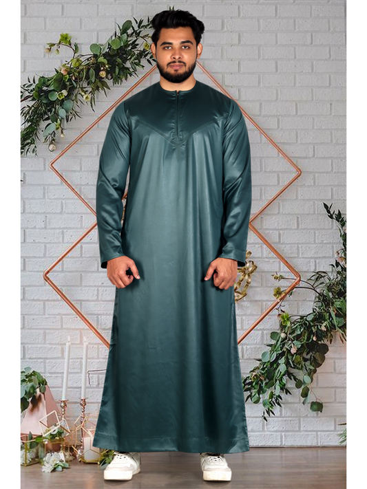 Green Silky Omani Thobe