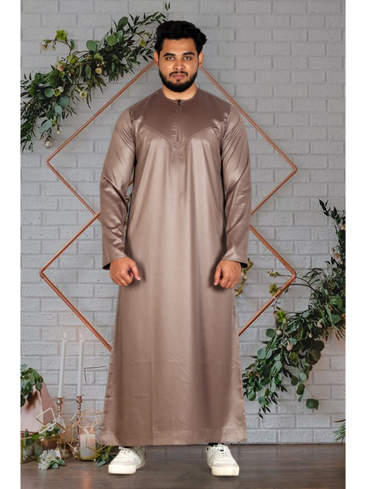 Light Brown Silky Omani Thobe