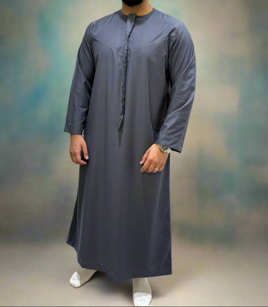 Dusty Blue Matte Omani Thobe
