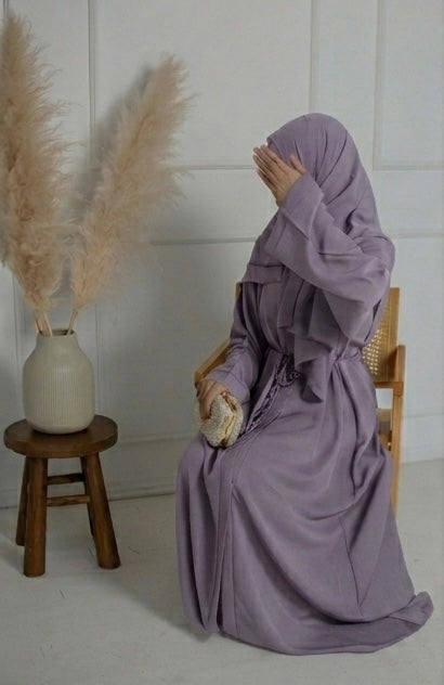 Plain Abaya QAMAR Basics - Lavender