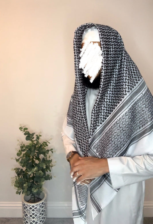 White and Black Shemagh Scarf Men’s