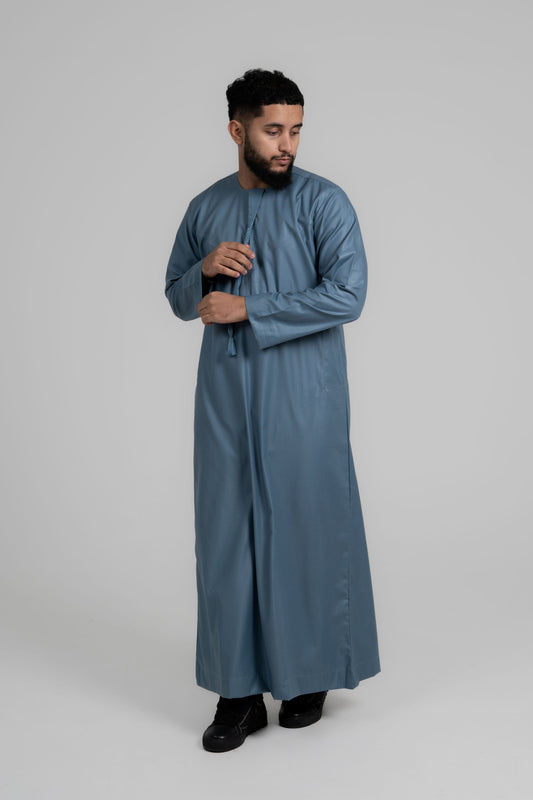 Blue Matte Omani Thobe