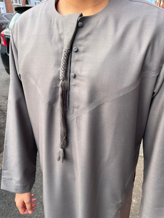 Ash Grey Emirati Thobe Kids