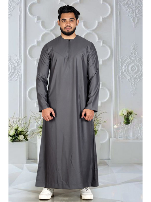 Charcoal Grey Matte Omani Thobe